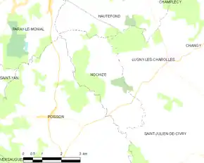 Poziția localității Nochize