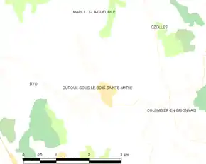 Poziția localității Ouroux-sous-le-Bois-Sainte-Marie