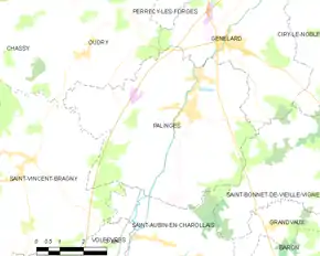 Poziția localității Palinges