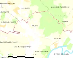 Poziția localității Palleau