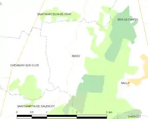 Poziția localității Passy