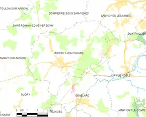 Poziția localității Perrecy-les-Forges