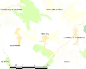 Poziția localității Perreuil
