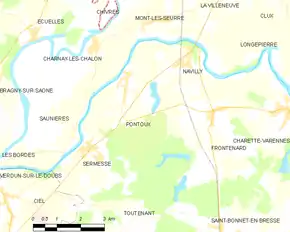 Poziția localității Pontoux