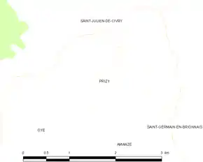 Poziția localității Prizy