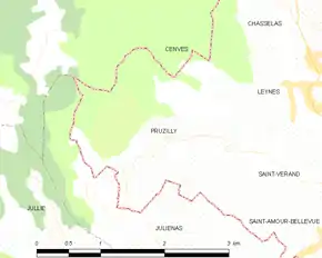 Poziția localității Pruzilly