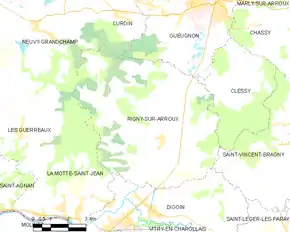 Poziția localității Rigny-sur-Arroux
