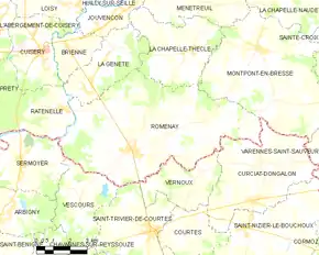 Poziția localității Romenay