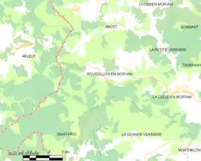Poziția localității Roussillon-en-Morvan