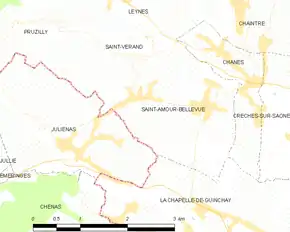 Poziția localității Saint-Amour-Bellevue