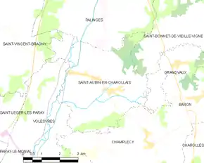 Poziția localității Saint-Aubin-en-Charollais