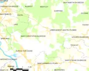 Poziția localității Saint-Christophe-en-Bresse