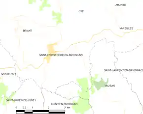 Poziția localității Saint-Christophe-en-Brionnais