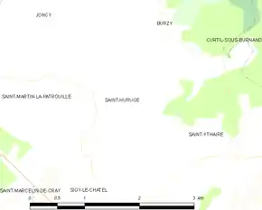 Poziția localității Saint-Huruge