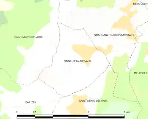 Poziția localității Saint-Jean-de-Vaux