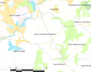 Poziția localității Saint-Laurent-d'Andenay