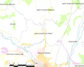 Poziția localității Saint-Léger-lès-Paray