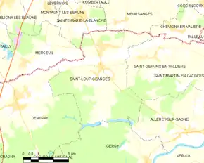 Poziția localității Saint-Loup-Géanges