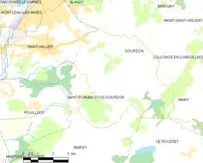 Poziția localității Saint-Romain-sous-Gourdon