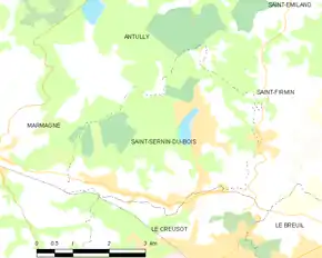 Poziția localității Saint-Sernin-du-Bois