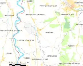 Poziția localității Saint-Yan