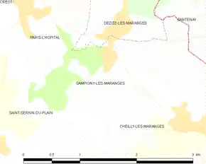 Poziția localității Sampigny-lès-Maranges
