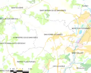 Poziția localității Sanvignes-les-Mines