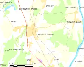 Poziția localității Sennecey-le-Grand