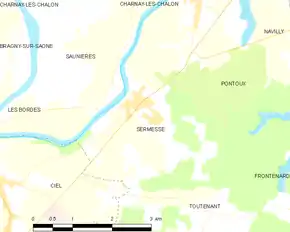 Poziția localității Sermesse