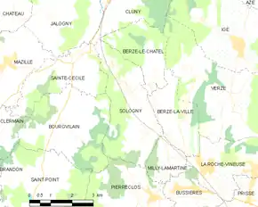 Poziția localității Sologny
