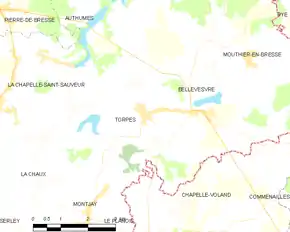 Poziția localității Torpes