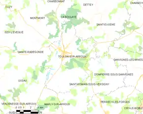 Poziția localității Toulon-sur-Arroux