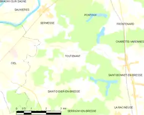 Poziția localității Toutenant