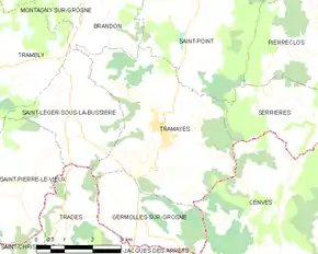 Poziția localității Tramayes