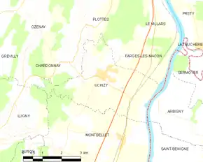 Poziția localității Uchizy