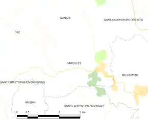 Poziția localității Vareilles