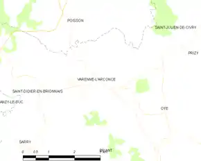 Poziția localității Varenne-l'Arconce