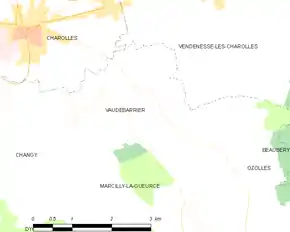 Poziția localității Vaudebarrier