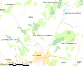Poziția localității Vendenesse-sur-Arroux