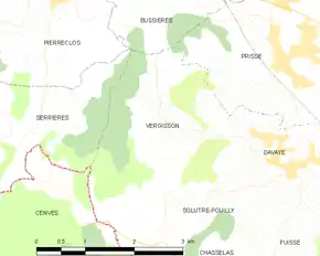 Poziția localității Vergisson