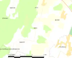 Poziția localității Vers