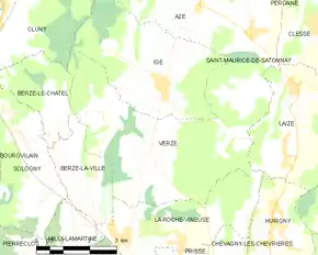 Poziția localității Verzé