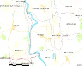 Poziția localității Vindecy