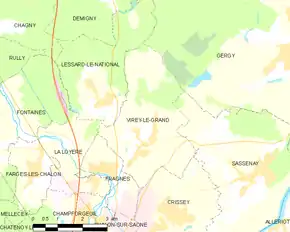 Poziția localității Virey-le-Grand