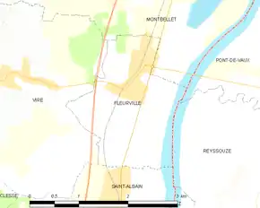 Poziția localității Fleurville