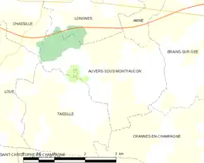Poziția localității Auvers-sous-Montfaucon