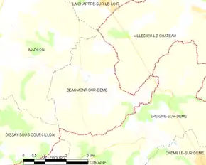 Poziția localității Beaumont-sur-Dême