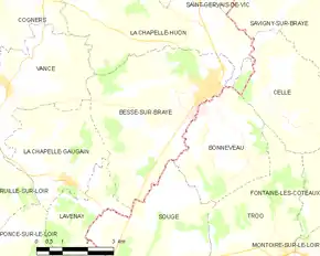 Poziția localității Bessé-sur-Braye