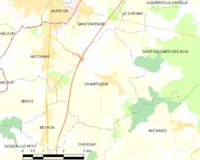 Poziția localității Champfleur