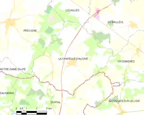 Poziția localității La Chapelle-d'Aligné